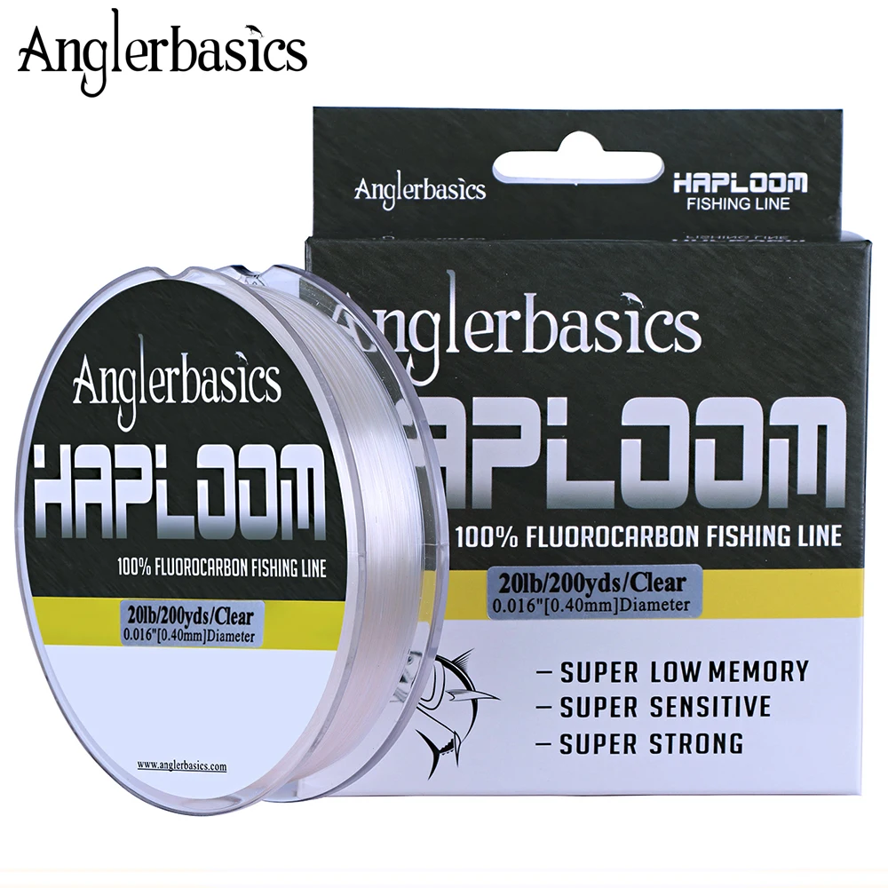 

Anglerbasics 100% Fluorocarbon Fishing Line 200yds/182M Fly Or Lure Fishing Leashes Monofilament Leader Line 4LB-20LB