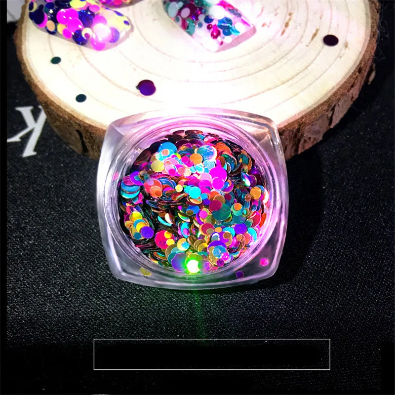 1 коробка последние украшения для ногтей импортные материалы круглые лазерные