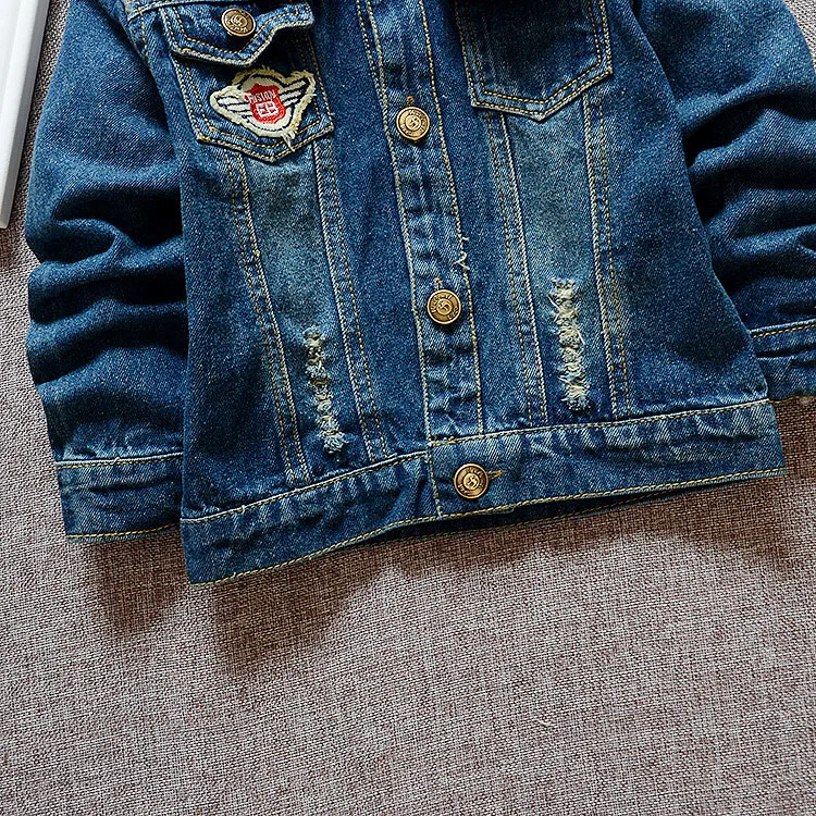BibiCola/младенцев мальчик модная джинсовая куртка для маленьких мальчиков модные