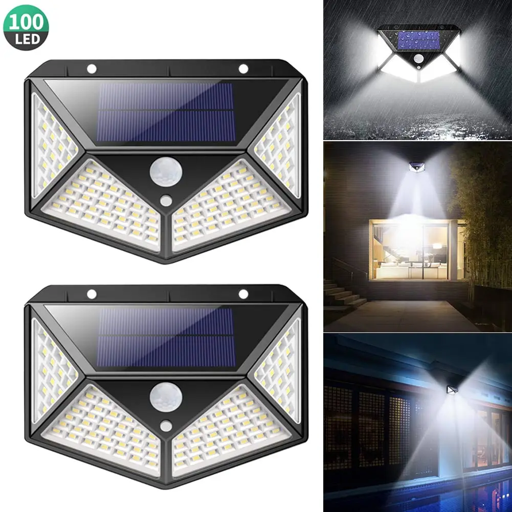 Новый горячий Солнечный настенный светильник инфракрасный датчик 100LED