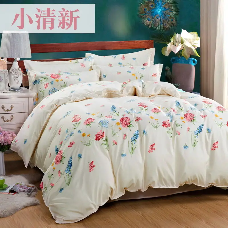 Cotton King Queen Twin Double Size Duvet Cover Flat Sheet Pillowcase 3/4 pcs Bedding Set Kids Bed Linen 1.5m 1.8m 2m 2.2m Floral | Дом и сад