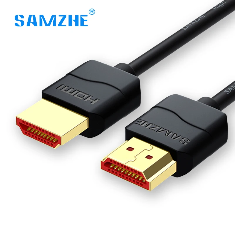 SAMZHE hdmi кабель Мягкий тонкий hdmi к hdmi 2,0 4K UHD 3D 0,5 м 1 м 1,5 м 2 м 3 м для PS3 PS4 xbox проектор HD lcd Apple tv компьютер