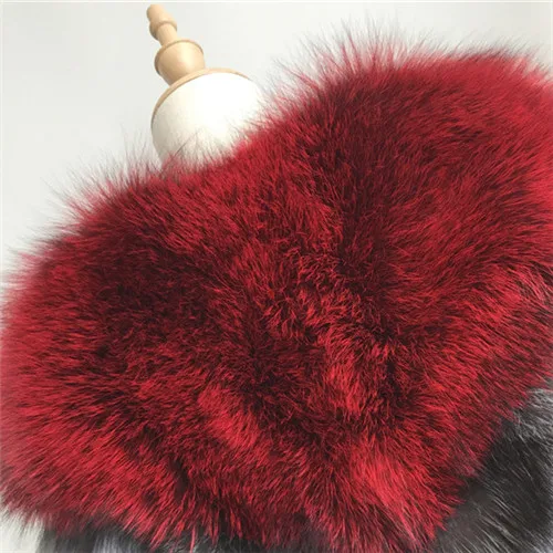 Red silver Новая мода натуральный мех пальто для женщин зимние короткие Роскошные лисы женское меховое пальто с капюшоном Серебряная Лисичка Меховая куртка верхняя одежда - Цвет: Red silver