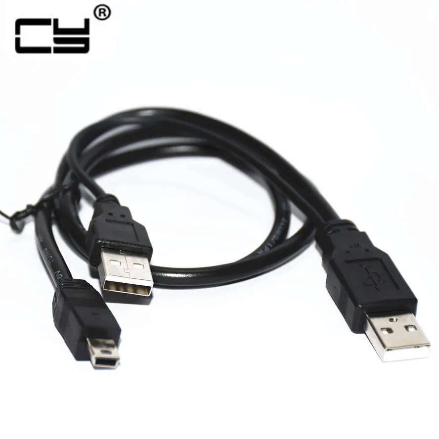 USB2.0 USB 2 0 двойной A Тип 2A штекер к мини 5 контактный Y образный кабель 7 м 70 см фута