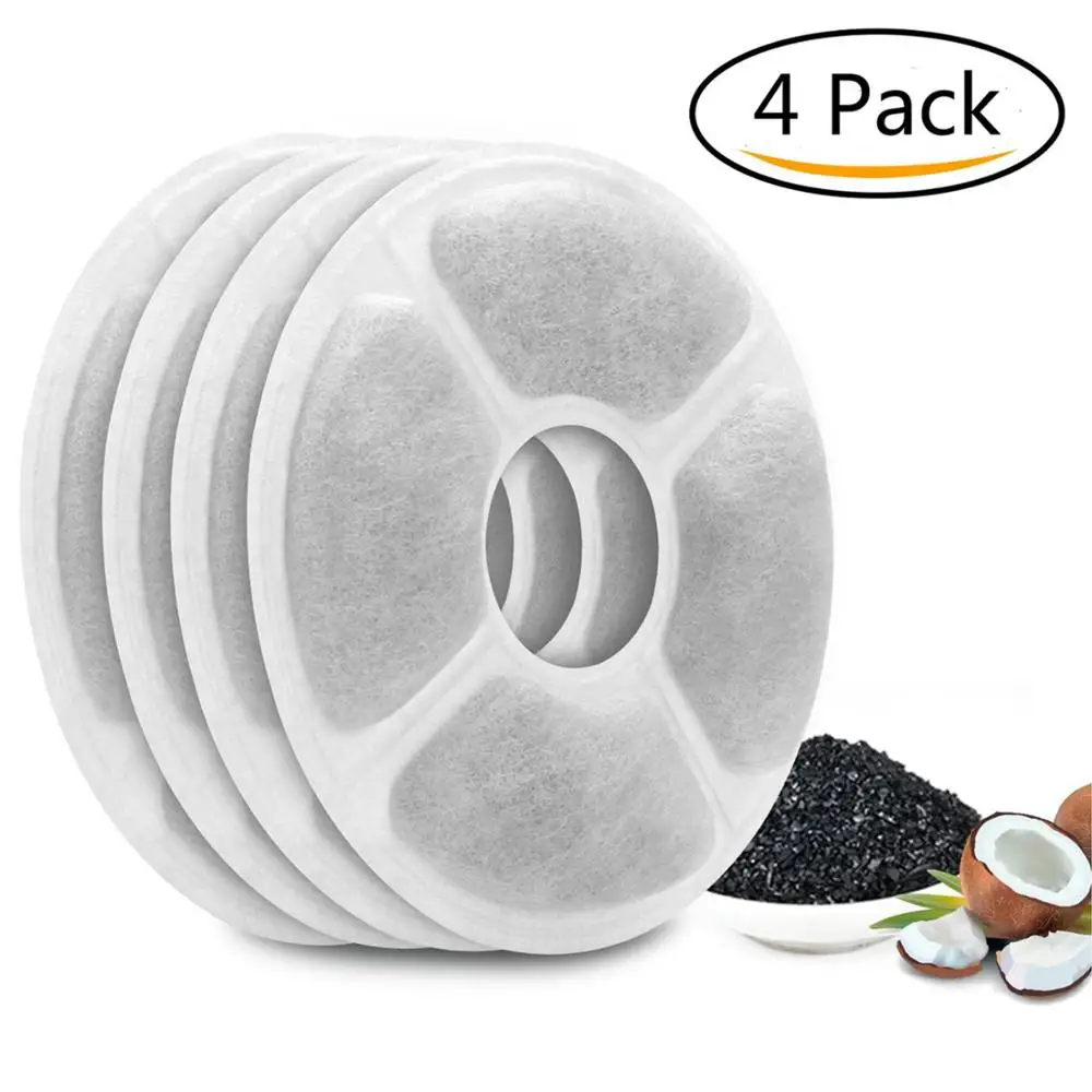 4 шт. сменные угольные фильтры для фонтана|Принадлежности кормления и поения