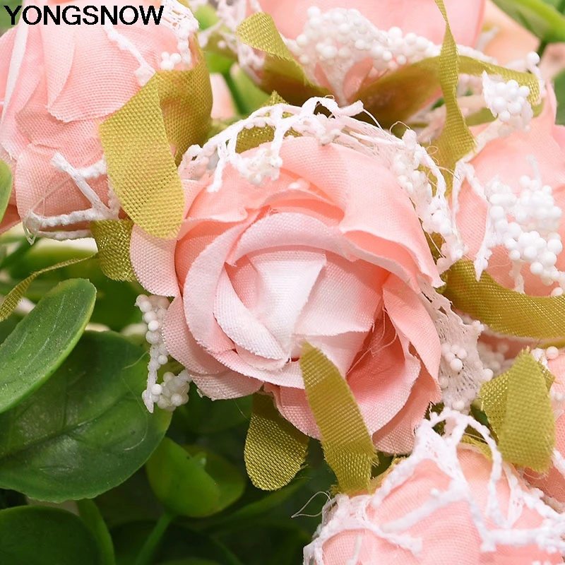 YONGSNOW 36 шт. Красивые Искусственные кружевные шелковые цветы розы свадебный букет для свадебного украшения дома искусственные растения искусственные цветы