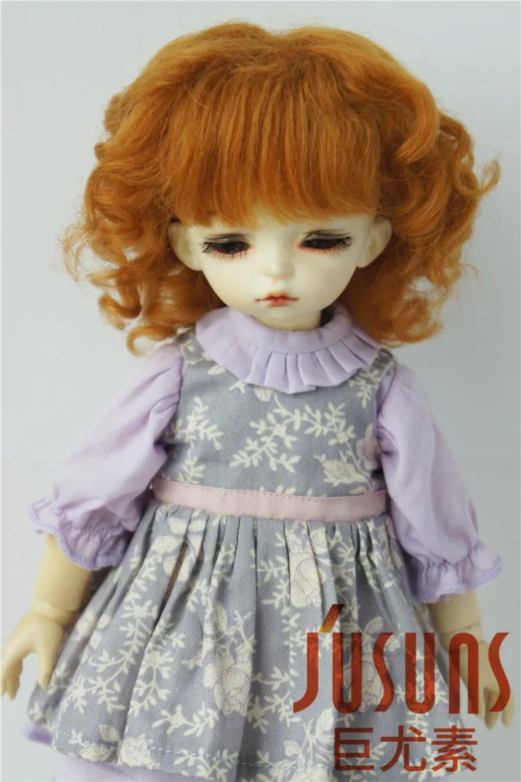 JD012 1/6 1/4 модный курчавый bjd парик мохера Размер 6-7 дюймов 7-8 дюймов bjd волосы YOSD MSD куклы аксессуары - Цвет: 6-7inch Ginger M3
