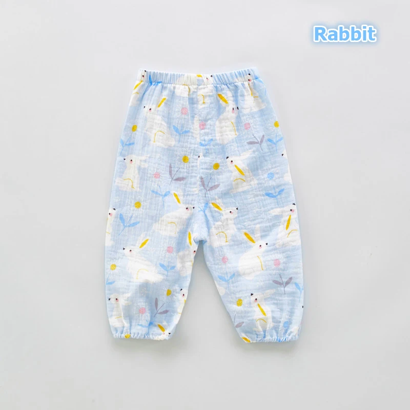 Rabbit pant Детские комбинезоны для новорожденных, штанишки для малышей противомоскитная хлопковая газовая Одежда для новорожденных девочек летние комбинезоны-кимоно с поясом - Цвет: Rabbit pant