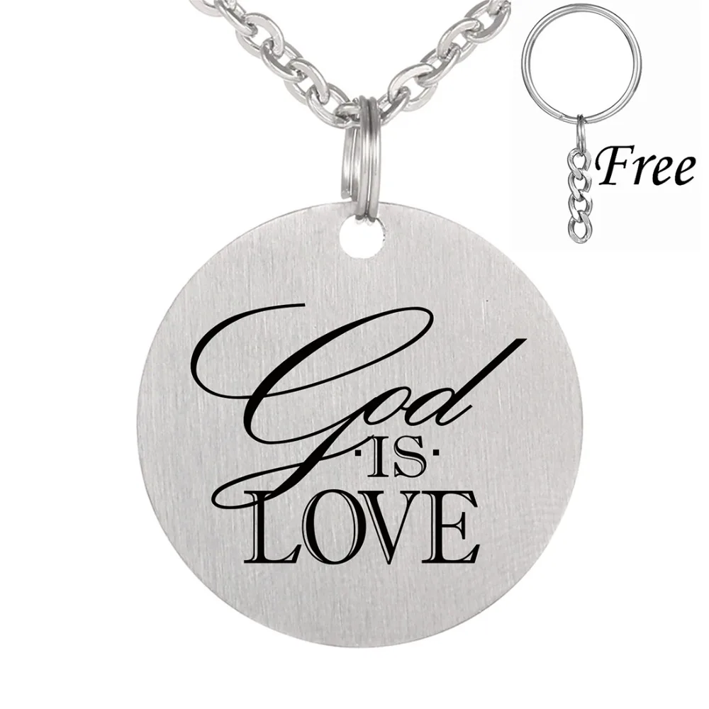 Религиозные украшения из нержавеющей стали ожерелье с кулоном Бог любви|necklace