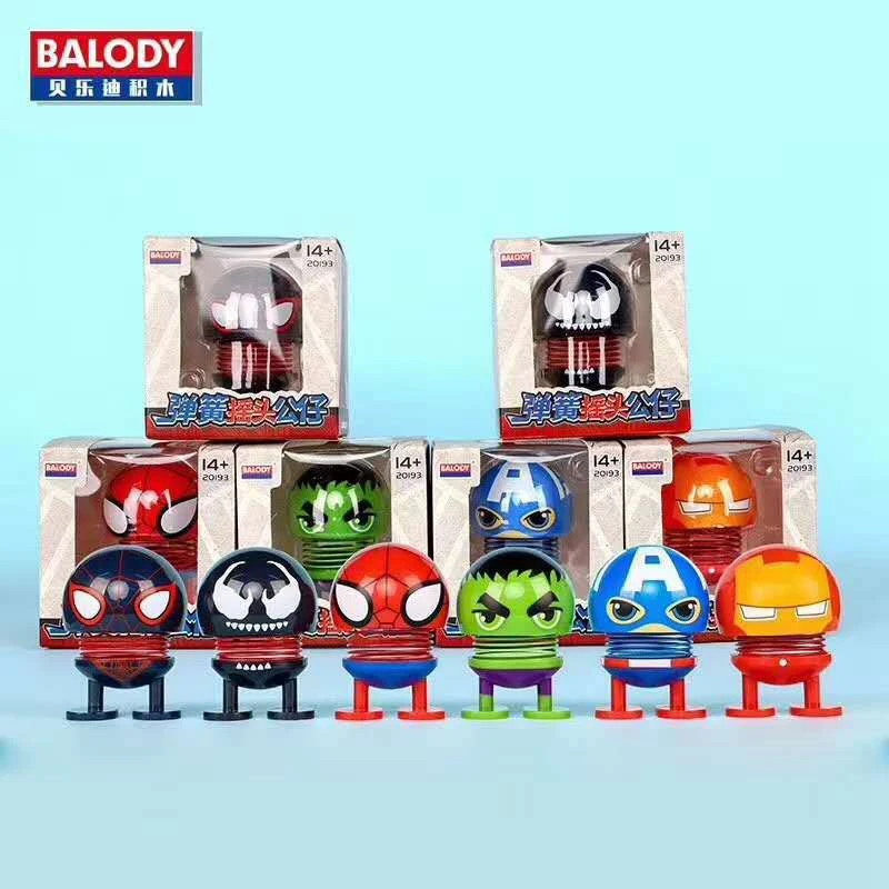 Marvel экшн Фигурки Мстителей эндшпиль Супер Герои Железный человек Халк Капитан Америка качающаяся Весенняя голова фигурка кукол игрушки для детей