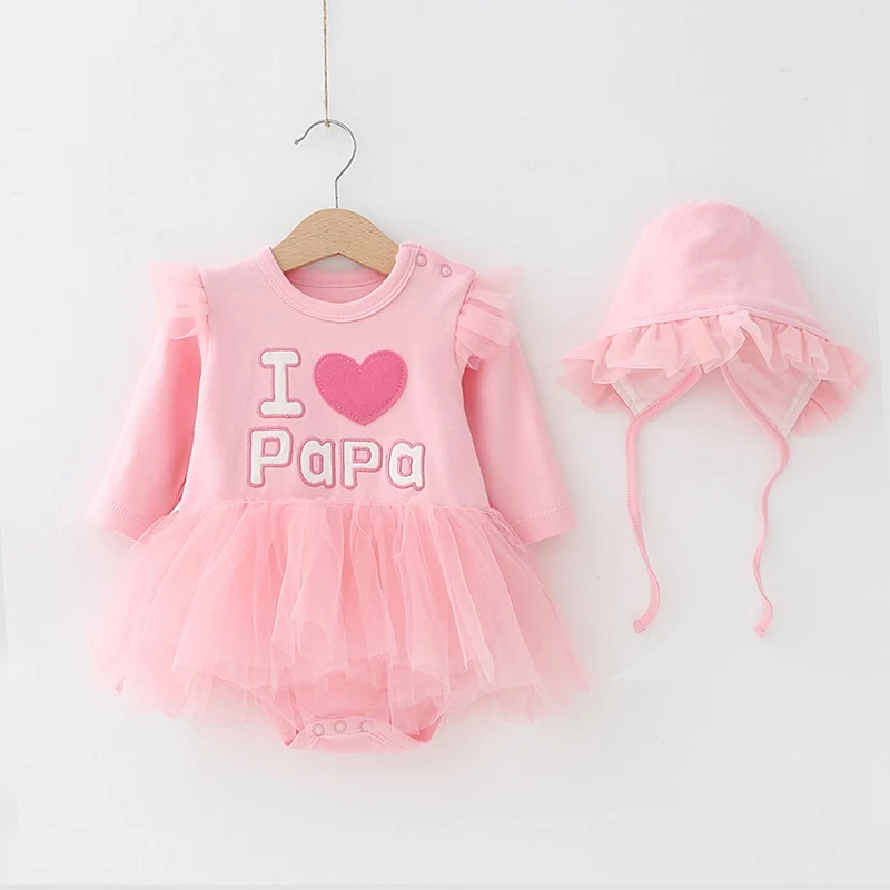 2 шт. хлопковые боди с длинным рукавом и шапка пачка|girl infant clothes|infant clothesnewborn outfit |
