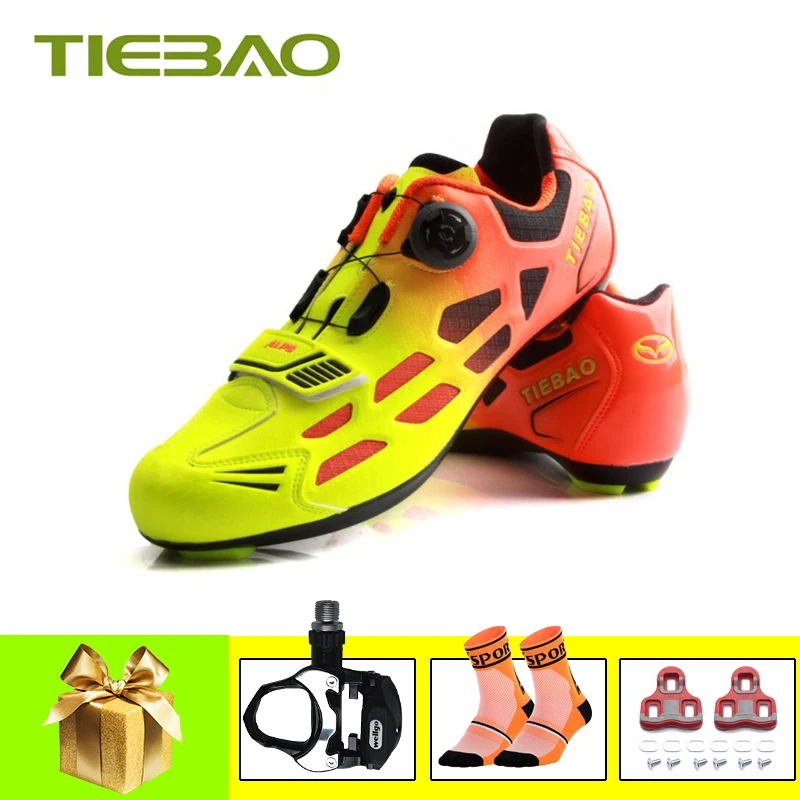 Tiebao, обувь для велоспорта, мужская, Pro sapatilha ciclismo, женская, обувь для гонок, шоссейного велосипеда, нейлоновая, ТПУ, дышащая, авто-замок, велосипедная обувь