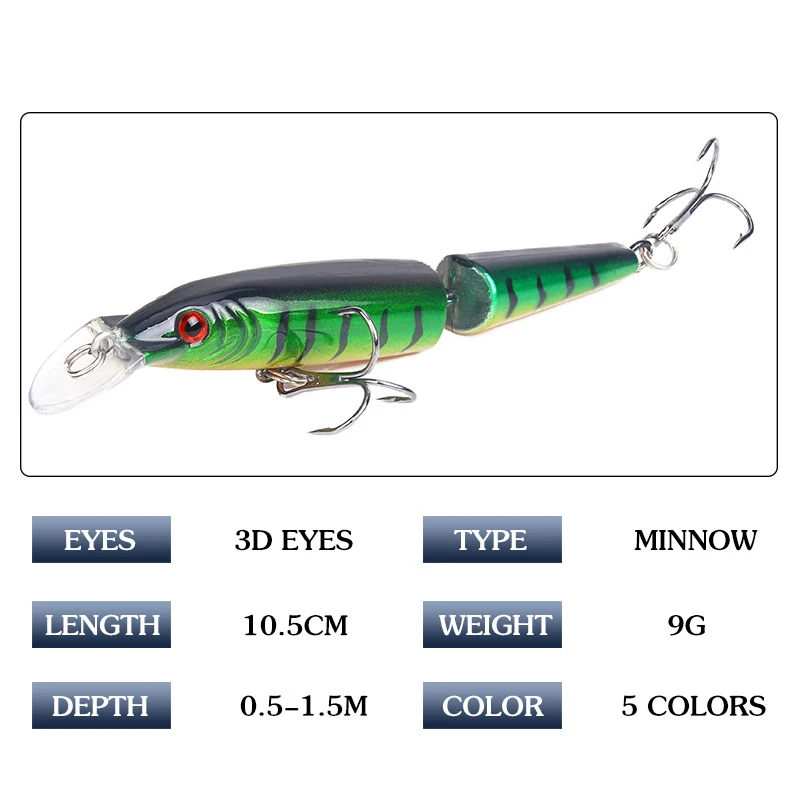 Minnow приманки для ловли рыбы 10 5 см вес: 9 гр 2 слоев опускается на дно Swimbait