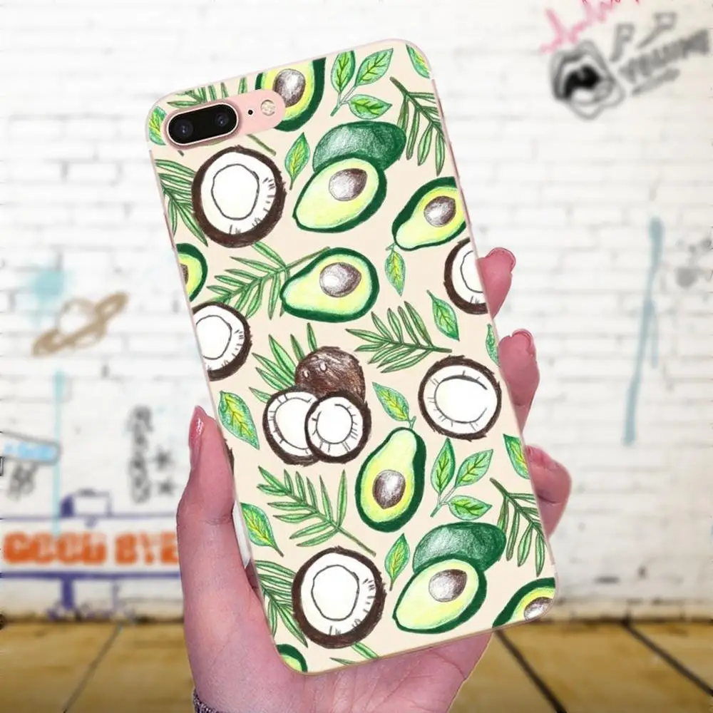 Авокадо еда Diy Красочные для Galaxy A3 A5 A7 On5 On7 2015 2016 2017 Grand Alpha G850 Core2 Prime S2 I9082 ТПУ
