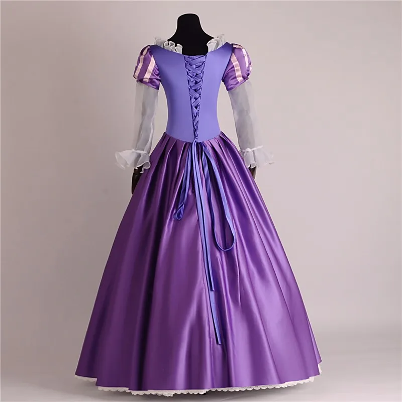 

free pp Princess Rapunzel Fancy Dress Adult Costumes for Halloween/Carnival Party Tangled Cosplay Costumes for Women Custom 3XL