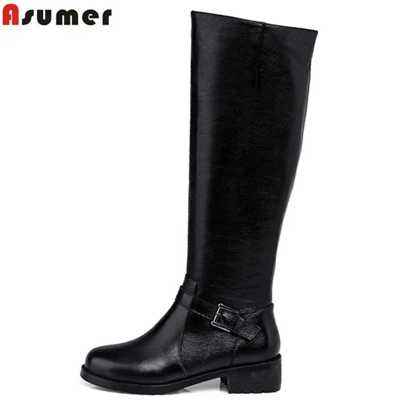 Женские сапоги из искусственной и натуральной кожи с пряжкой|boots women shoes|knee boots