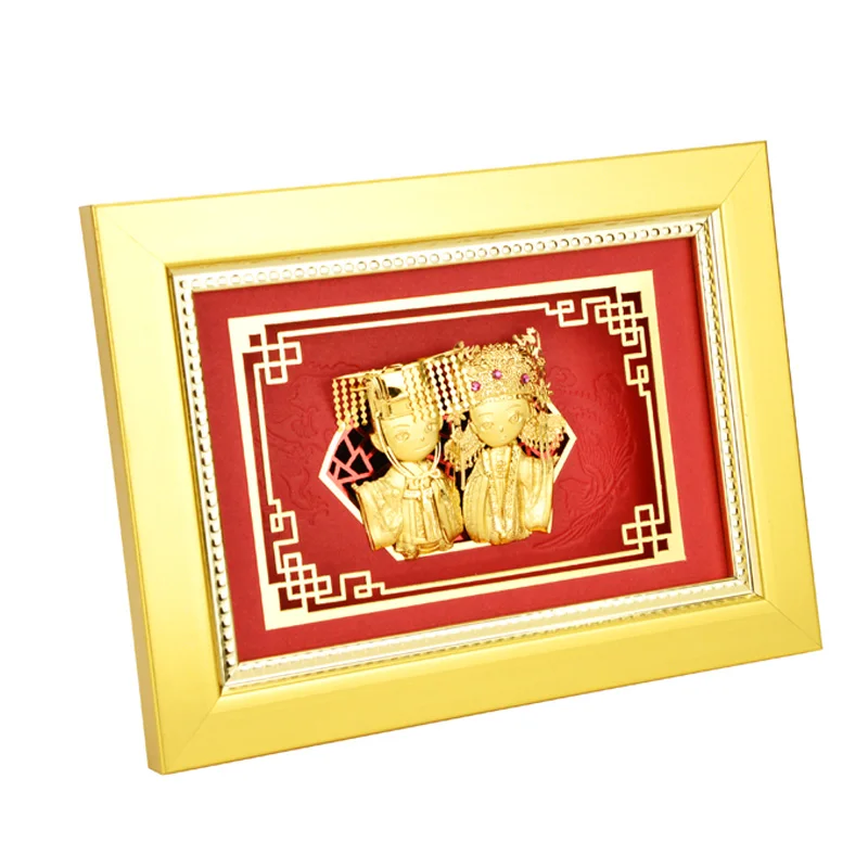 Объемные картины в рамке только что Свадебный декор картина из 24-каратной