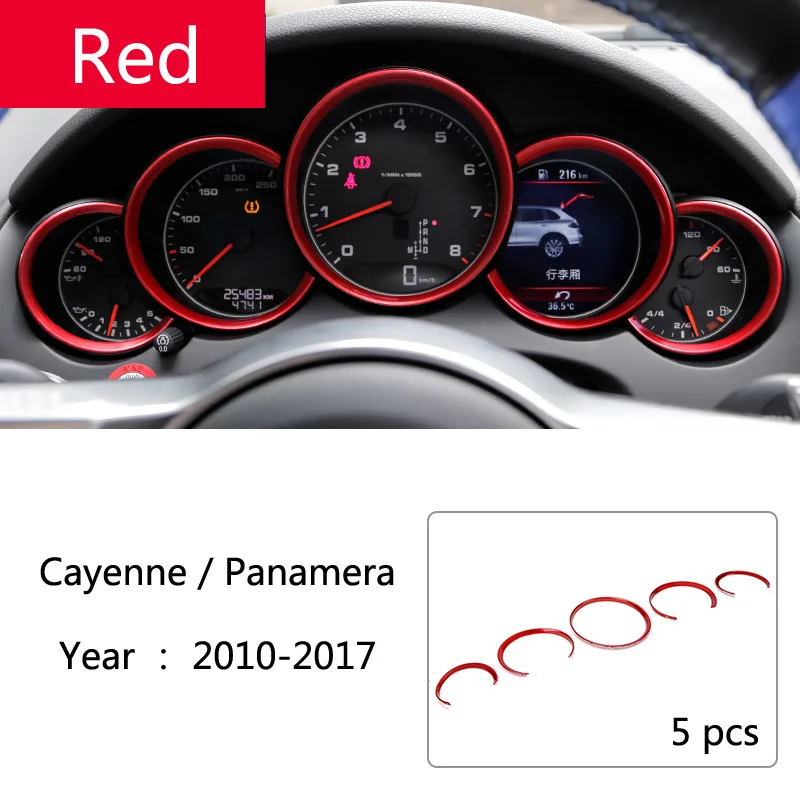 Red Приборная панель автомобиля декоративная светящаяся гирлянда крышка рамка отделка наклейки для Porsche Macan Cayman Boxster Panamera Cayenne аксессуары - Название цвета: Red
