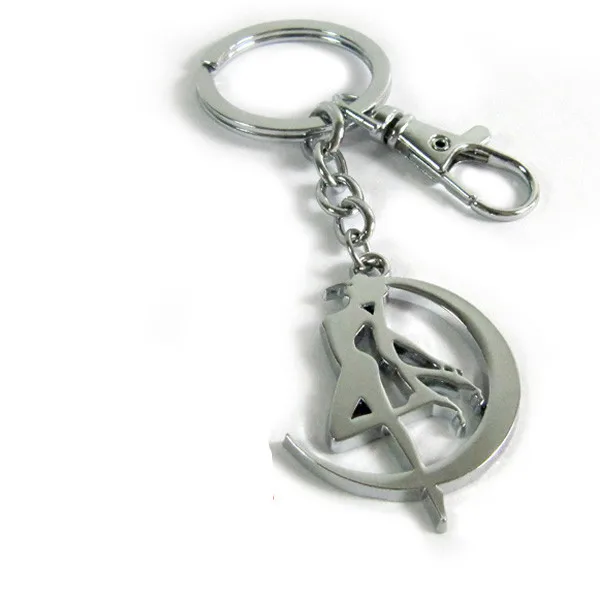 

Sailor Moon pendant key ring necklace Anime girl Tsukino Usagi logo cosplay Alloy keychains free shipping