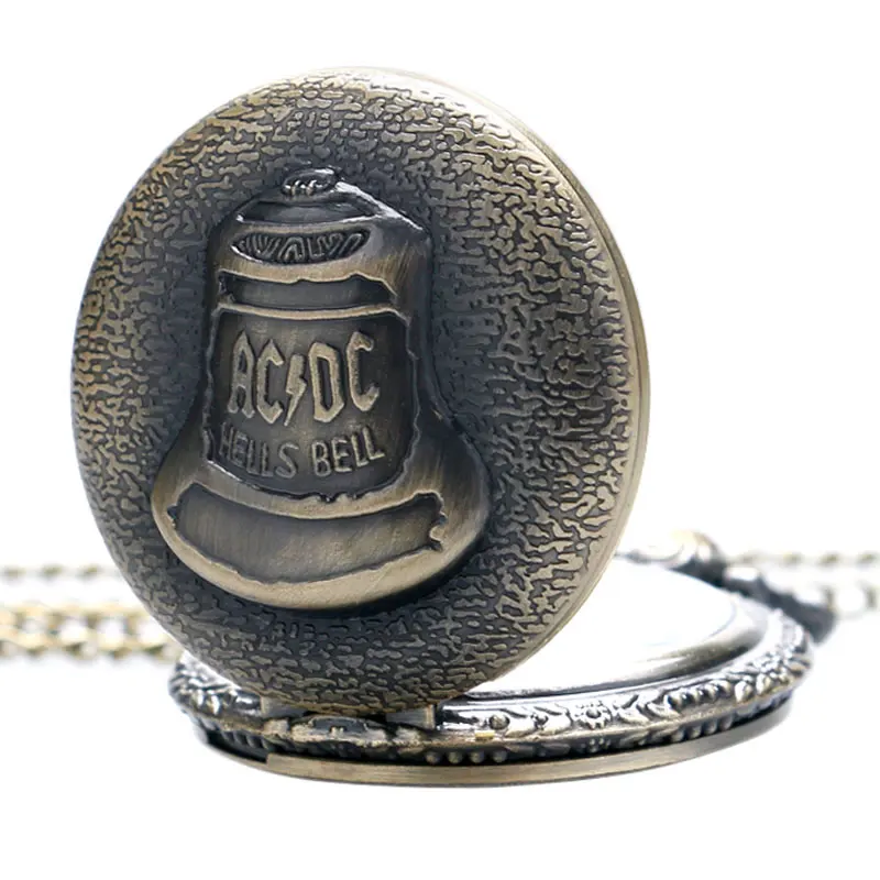 Античный стимпанк ACDC Hells Bell кварцевые карманные часы ожерелье кулон ретро мужчин