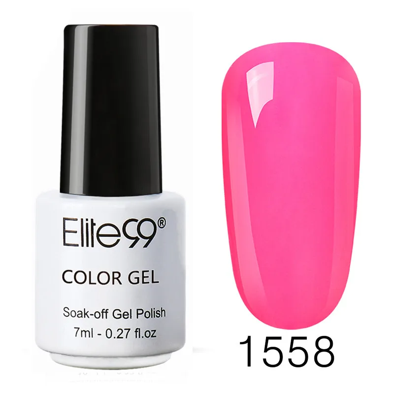 1558 Elite99 Гель-лак для ногтей 7 мл Лак для ногтей гель UV Vernis Цвет Гель-лак для ногтей лак для верхнего и базового покрытия гель грунтовка Лаки UV лака, светодиодный светильник для маникюра, покрытие для ногтей, полустойкое к - Цвет: 1558