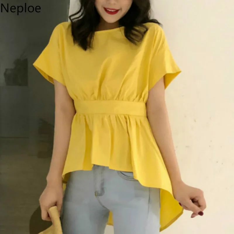 Neploe Асимметричная женская блузка с открытой спиной Лето 2019 шикарные рубашки