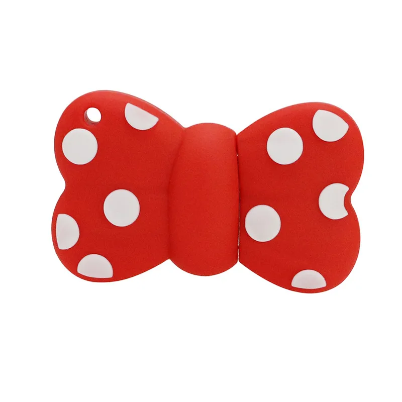 Red Minnie Bowknot Милый флеш-накопитель с Микки Маусом, мышь-перчатка, Usb флеш-накопитель с Минни-бантиком, флешка, 8 ГБ, 16 ГБ, 32 ГБ, мультяшное животное, кошка, ладонь, подарок - Цвет: Red Minnie Bowknot