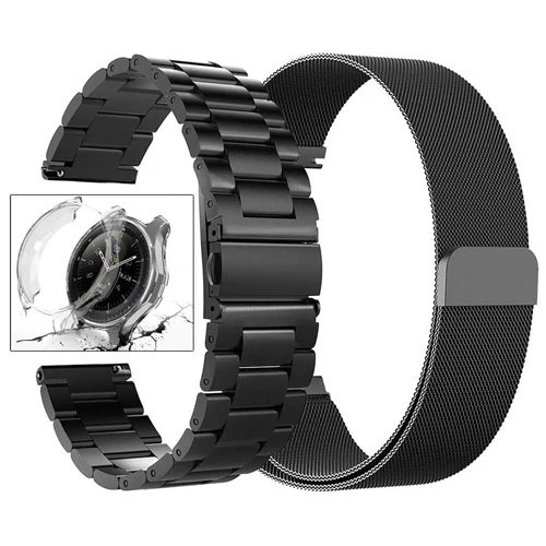 22 мм/20 мм ремешок для часов samsung galaxy watch active 46 мм gear S3 ремешок из нержавеющей стали ремешок для часов металлический браслет+ чехол - Цвет ремешка: 2
