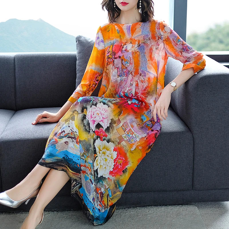 Модное женское платье с принтом летнее в европейском и американском стиле из
