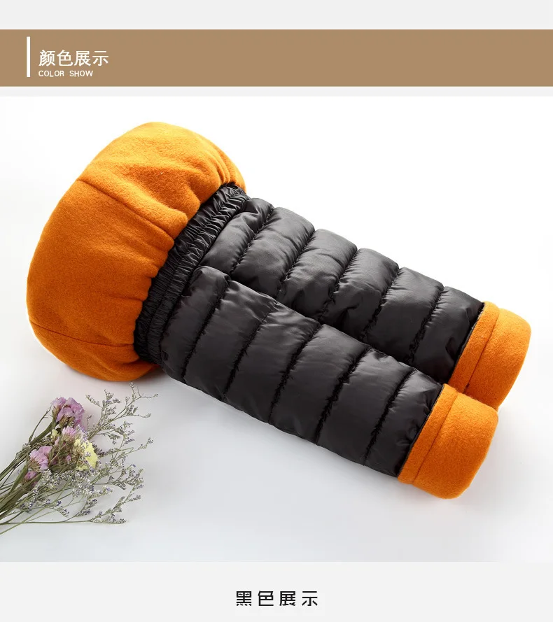 2019 Autumn winter Children's cotton down pants outdoor boys girls thick Plus velvet Cotton kids Solid color warm trousers | Спорт и