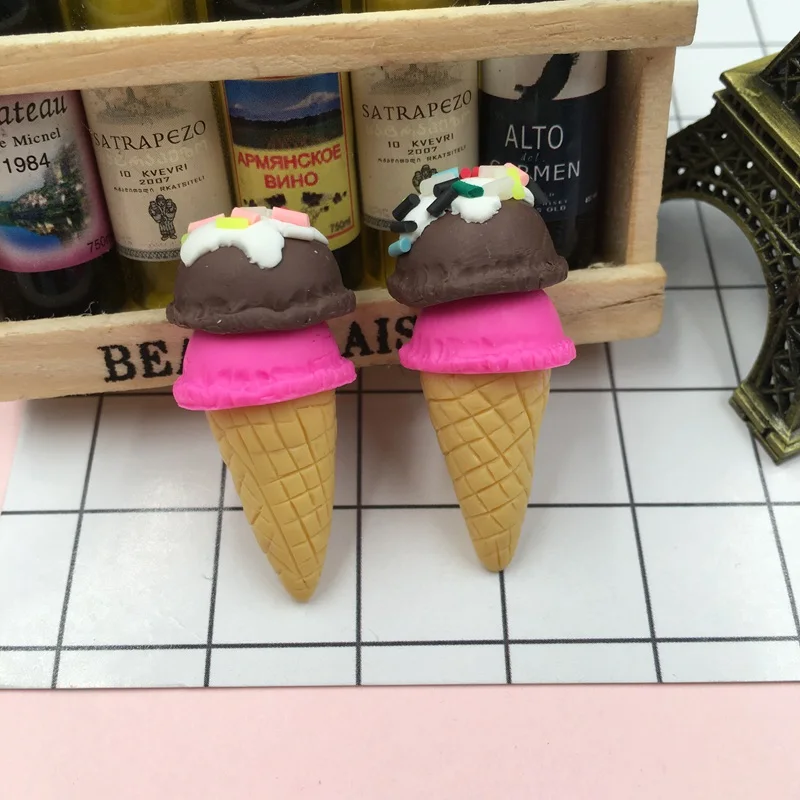 coffee hot pink Новое поступление очаровательные мороженое глиняные конфеты Милая глина фруктовое мороженое для рукоделия, скрапбукинг, сделай сам - Цвет: coffee hot pink