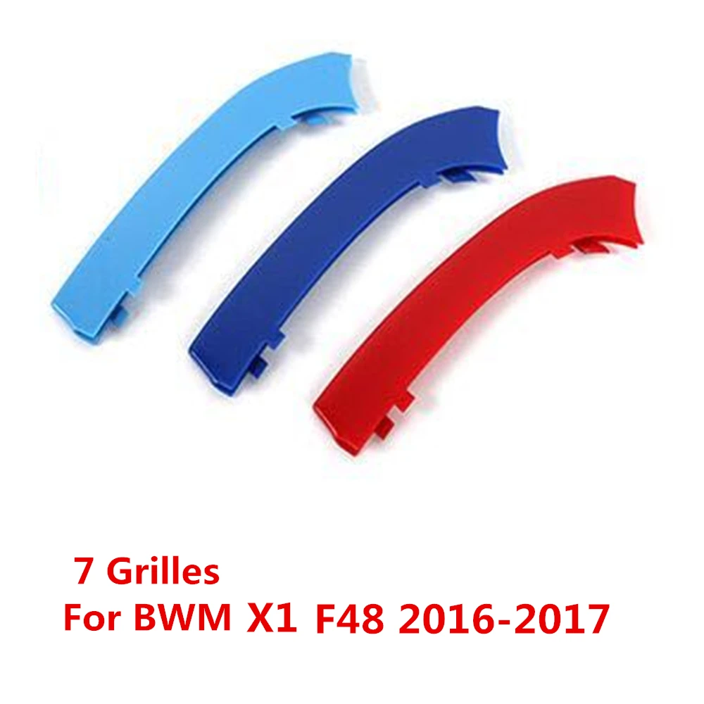 Для BMW X1 F48 7 решетки 2016-2017 3 цвета M Стайлинг передняя решетка отделка полоски гриль