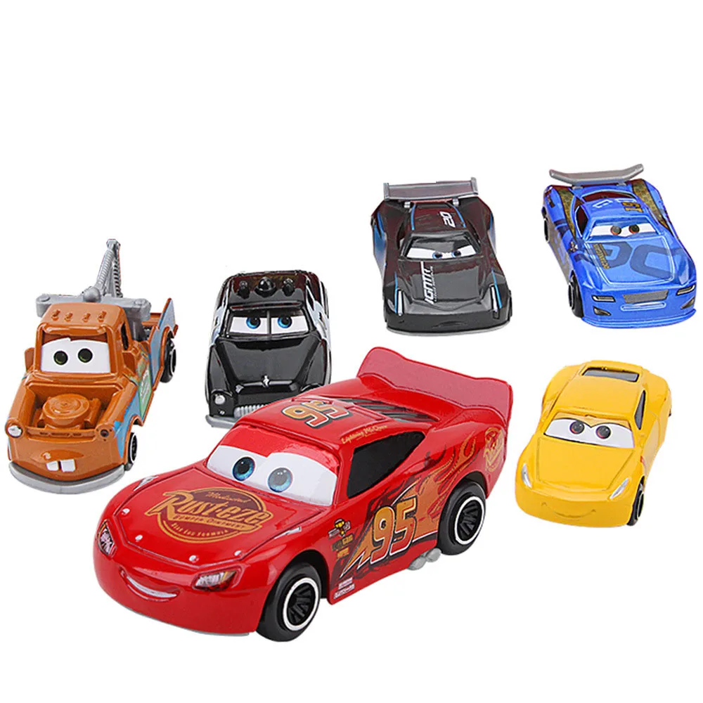 Disney Тачки для детей 3 7 шт./компл. Lightning McQueen Джексон Storm Мак дядя грузовик 1:55 литья