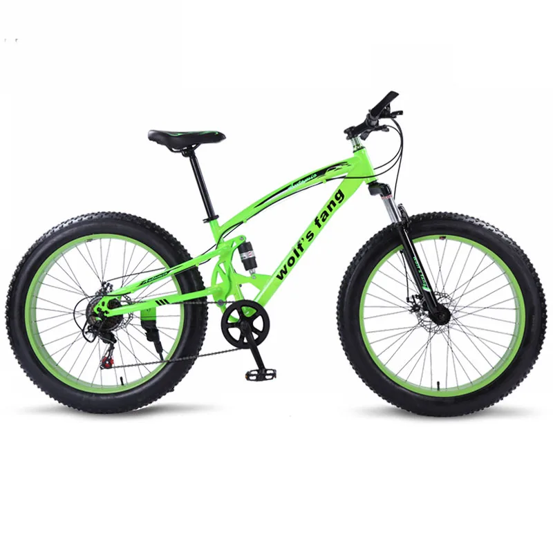 badao-green 7 скоростей 21 скорость Качественный и надёжный фэтбайк ожирением велосипед bmx велосипед Снежный велосипед 26 x 4.0 горный велосипед Двойные дисковые тормоза велосипеда амортизационная вилка - Цвет: badao-green