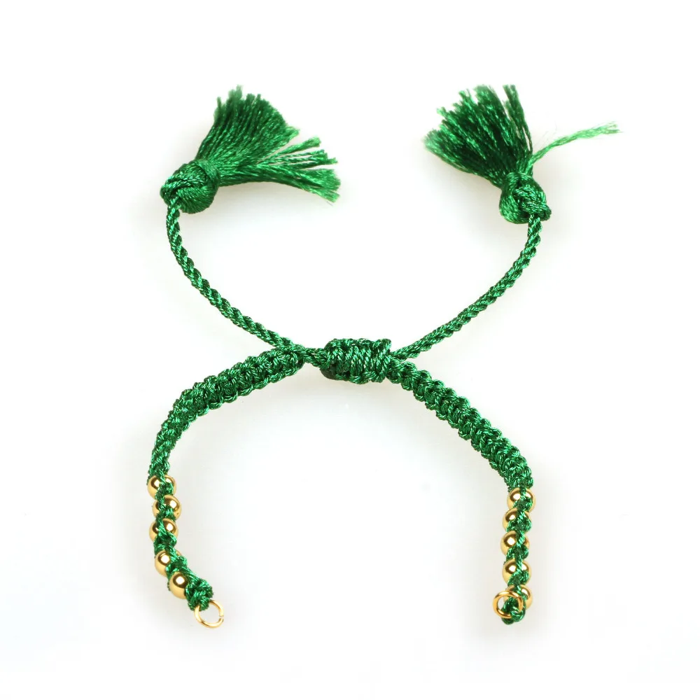 Модный половинчатый плетеный браслет с кисточками Миланский шнур регулируемые