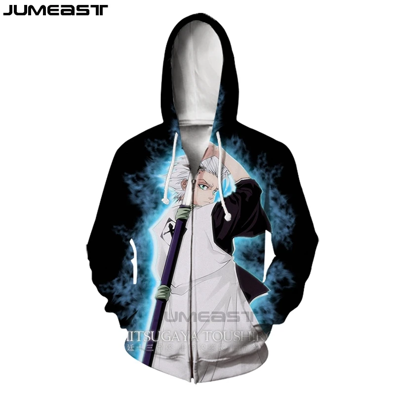 Jumeast бренд для мужчин/для женщин 3D печатных мультфильм Аниме Bleach куртка с длинными рукавами спортивный пуловер модные кепки капюшоном толстовки на молни - Цвет: 07