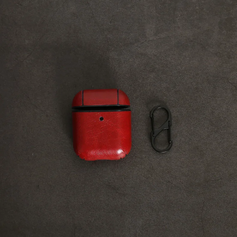 Бизнес чехол для наушников для Apple Airpods 2 ремешок из искусственной кожи Bluetooth наушники Air Pods чехол AirPod аксессуары 1:1