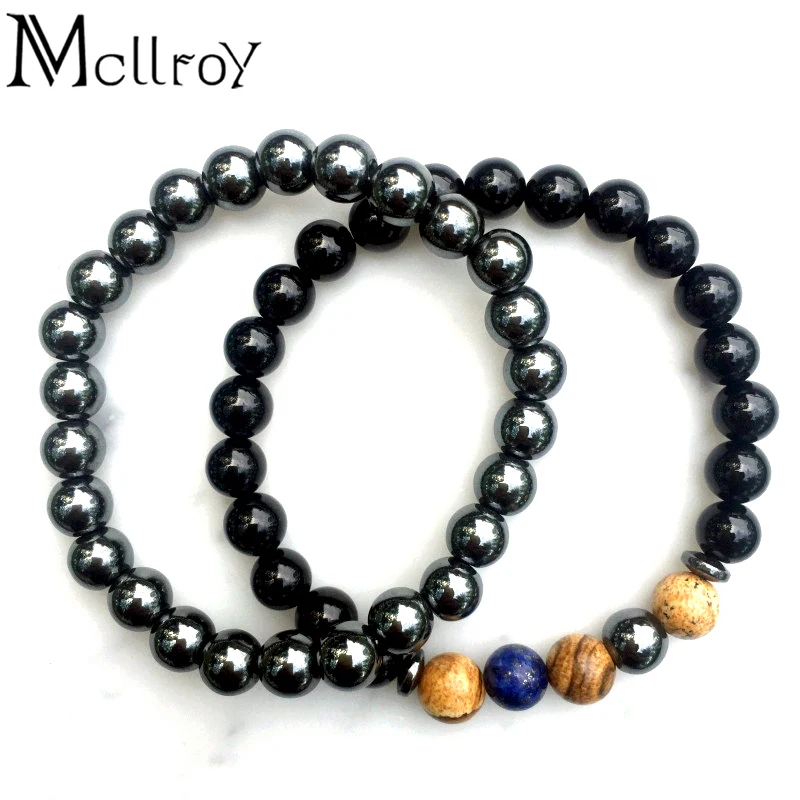 Mcllroy Новый трендовый мужской браслет с натуральными бусинами Pulseras Mujer