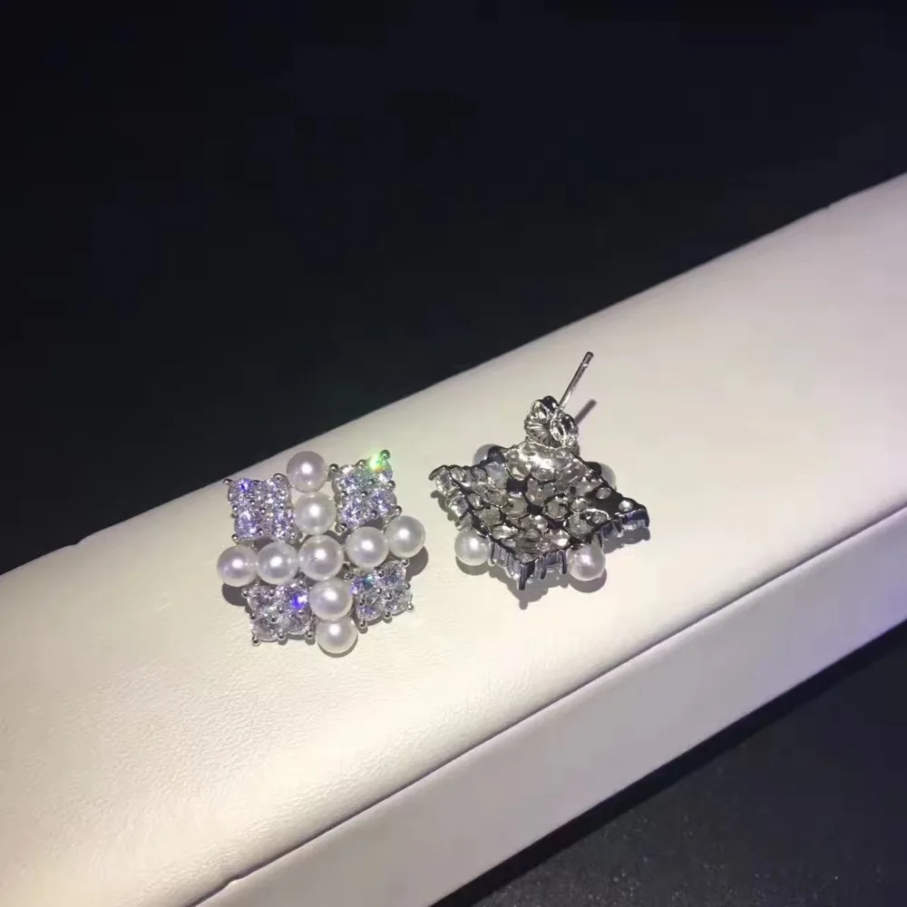 Изящные Ювелирные изделия из настоящего культивированного жемчуга серьги