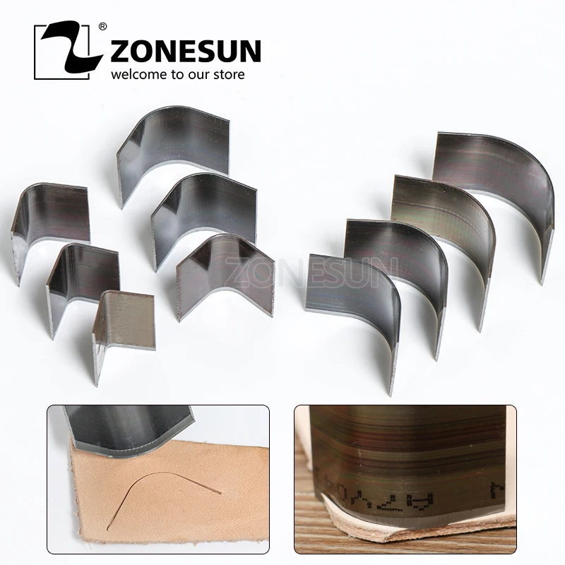 ZONESUN 10 шт./лот кожаный бумажник сумка угловой круглый инструмент для перфорации