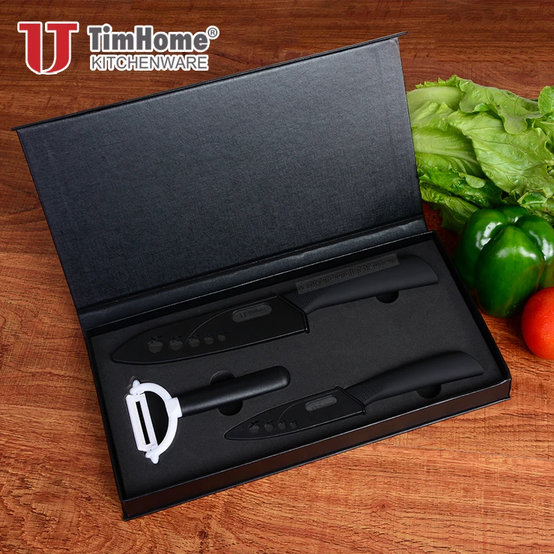 Высокое качество Как Подарки Циркония кухонный нож набор Керамических ножей 4
