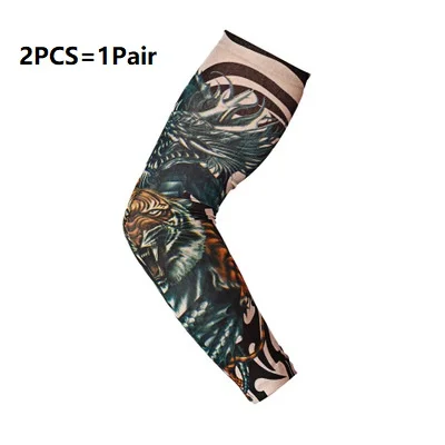 Tattoo Sleeve 35 1 шт. дышащая быстросохнущая Защита от ультрафиолетовых лучей рукава для бега баскетбольные налокотники для фитнеса рукавицы для велоспорта - Цвет: Tattoo Sleeve 35