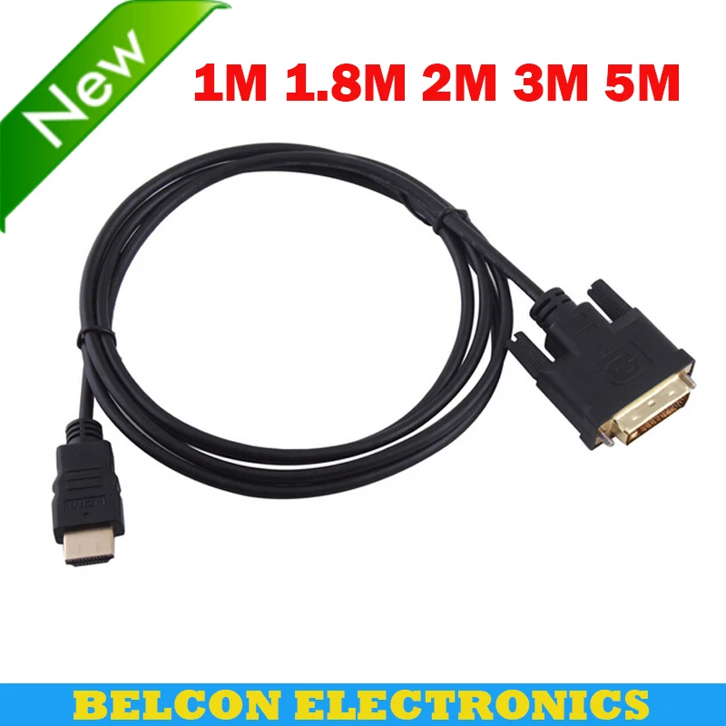 Высокоскоростной кабель HDMI-DVI 24 1 pin адаптер позолоченный hdmi dvi для 1080P HD HDTV ПК XBOX м 2