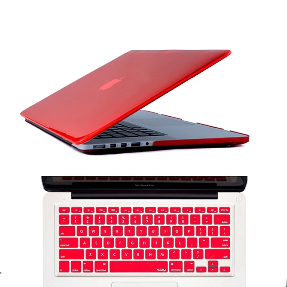 Прозрачный чехол для Macbook Air Pro retina 11 12 13 15 с силиконовой клавиатурой, чехол для ноутбука, чехол для Mac Book 11 12 13 - Цвет: red