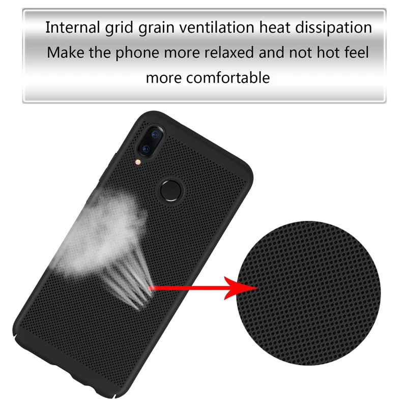Portefeuille Cooling Ultra Thin Heat dissipation Phone Case for Huawei P20 Lite case p20 Back Cover Hard PC Plastic Shell |