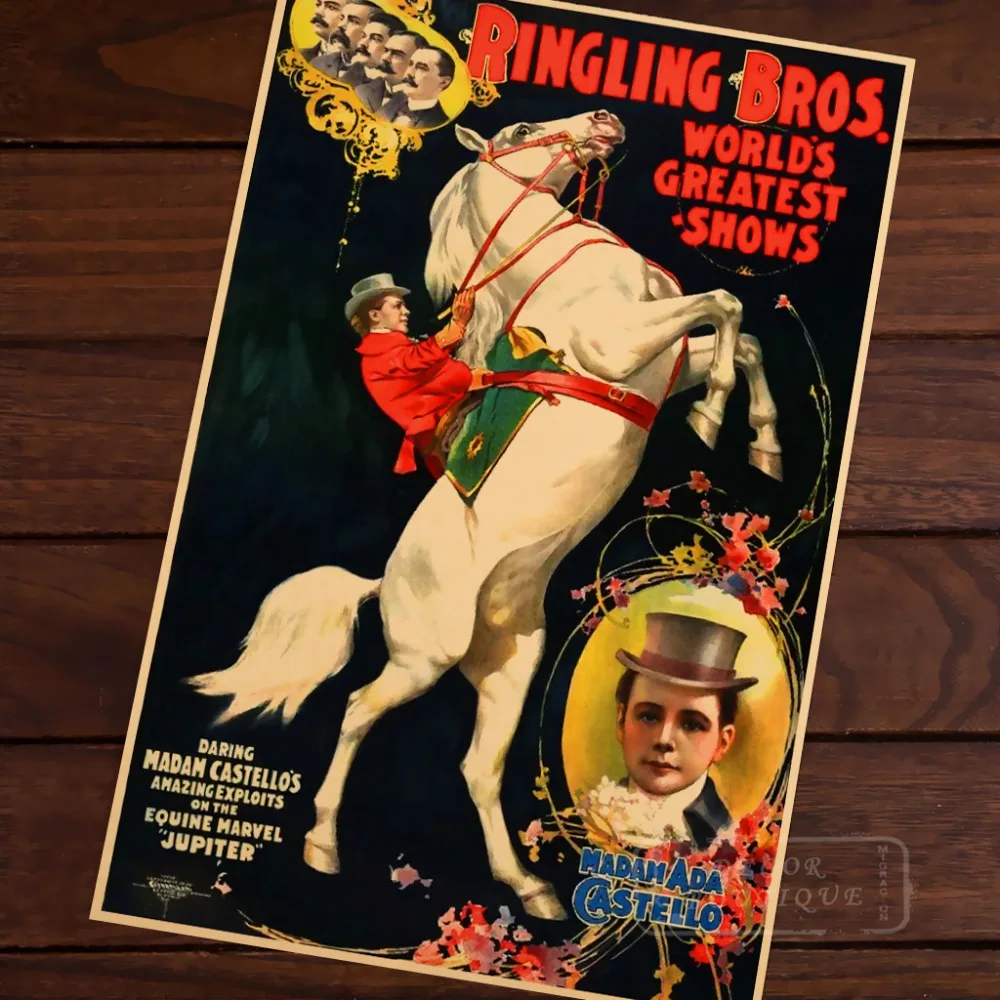 Ringling Bros цирк поп-арт карта постер классика Ретро стиль декоративная крафт-бумага