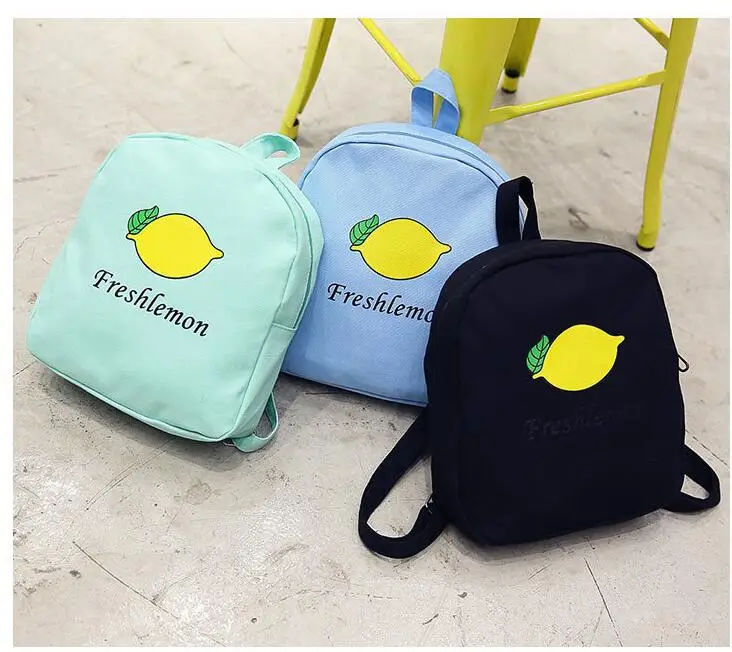 10pcs/lot! Fresh Fruit Lemon Backpack Candy Color Hot Selling Student Backpack