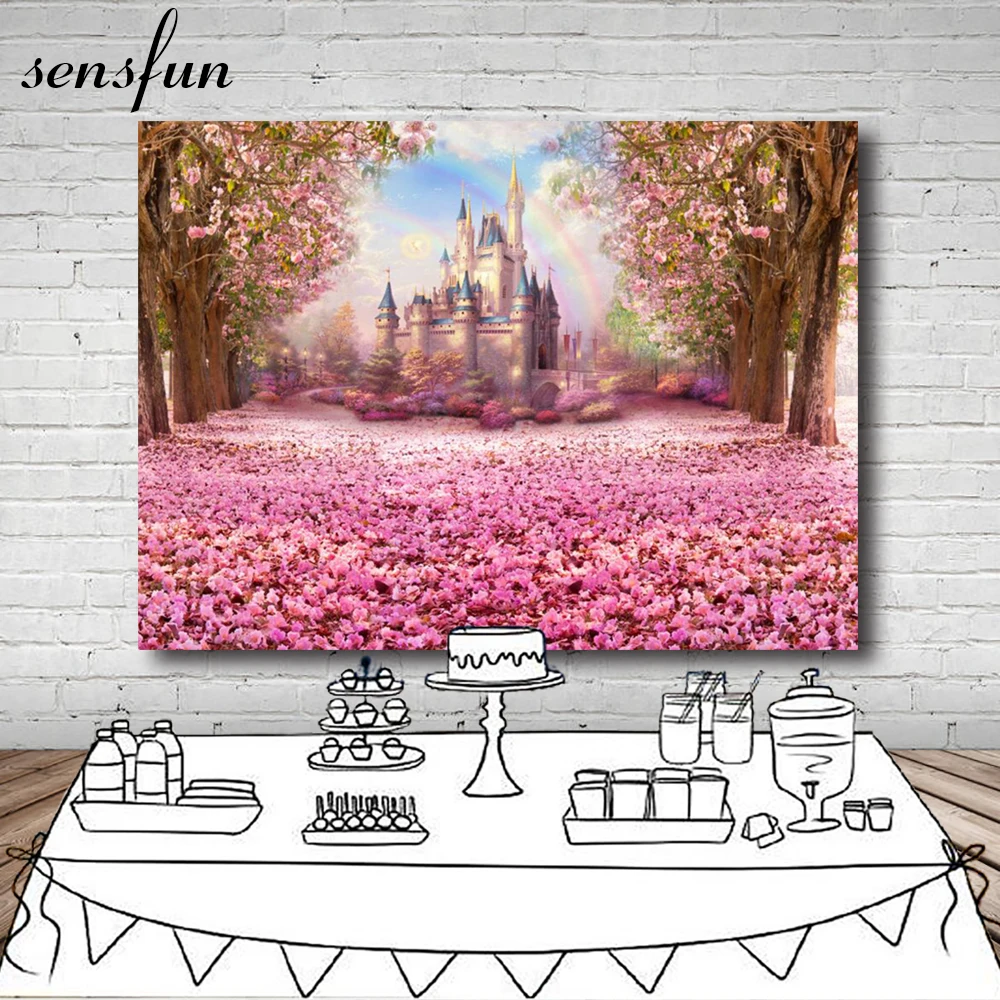 Sensfun Сказочный Виниловый фон для фотосъемки с изображением розового цвета