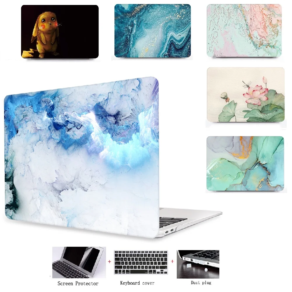 Чехол для Apple Macbook Air 11 13 Pro Retina 12 15 дюймов с мраморным рисунком|Сумки и чехлы