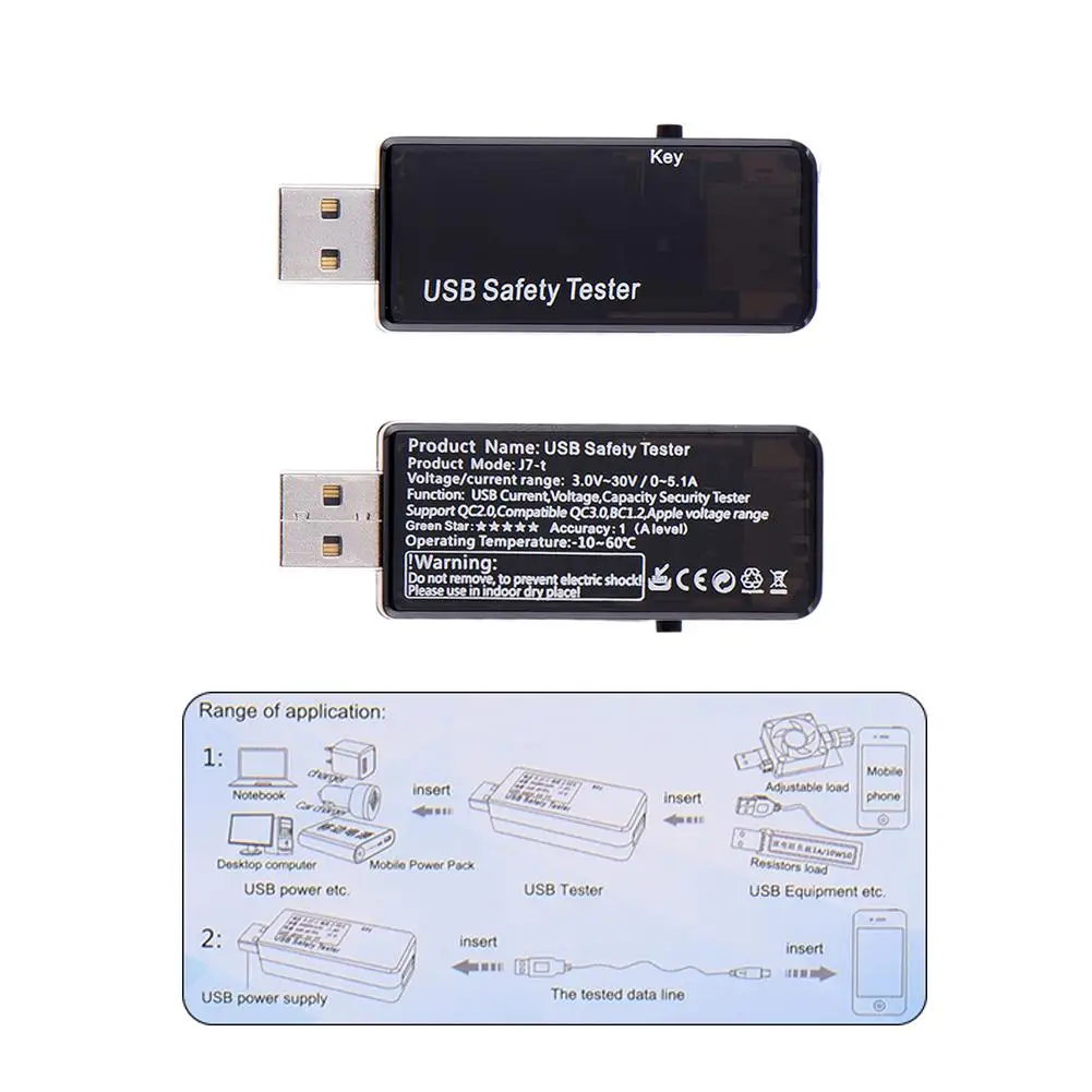 USB Тестер измеритель напряжения 3 ~ 30 В DC Вольтметр мощность амперметра монитор